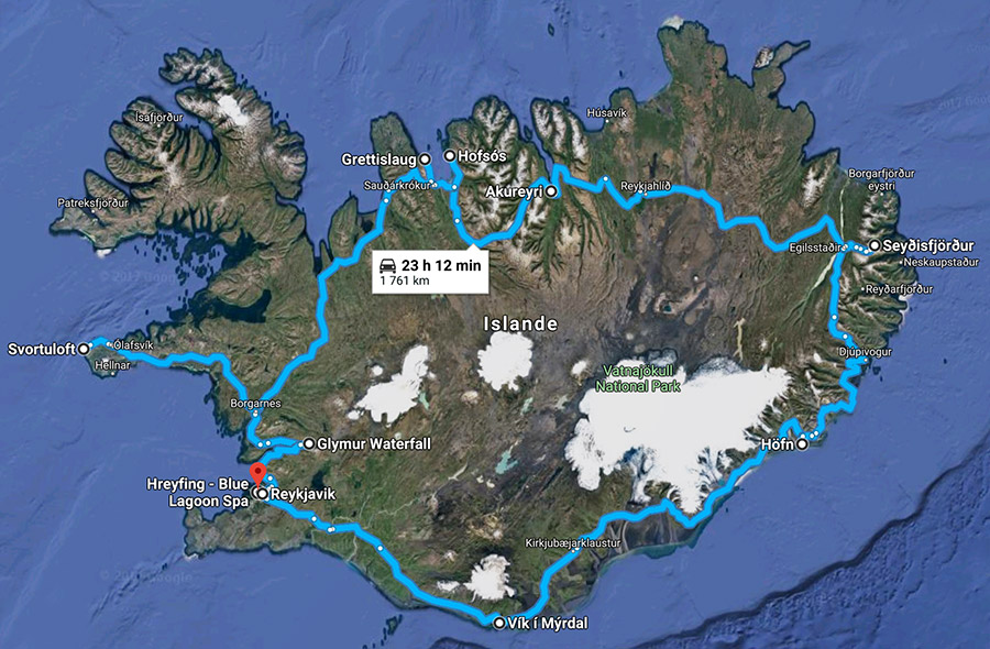 itinéraire roadtrip islande
